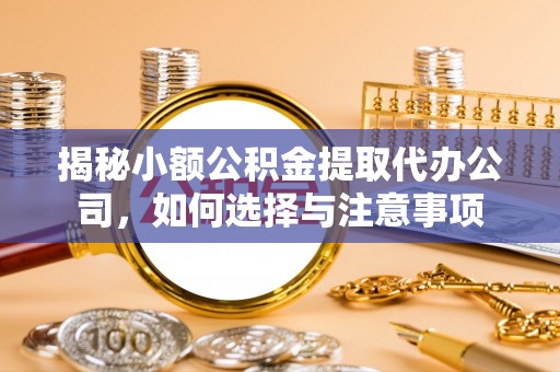 贵州揭秘小额公积金提取代办公司，如何选择与注意事项